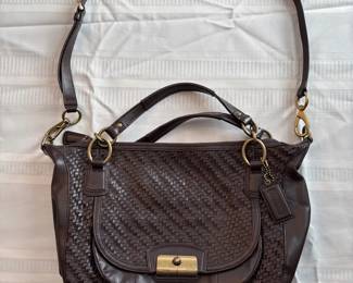 Coach Kristin Woven Leather Satchel