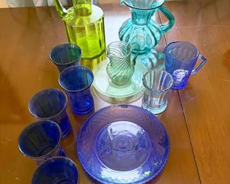 Cobalt Green Glassware