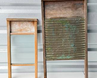 51 VintageWoodGlassWoodMetalWashboard