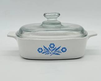 69 VintageCorningwareBlueCornflowerCasseroleDishwGlassLid