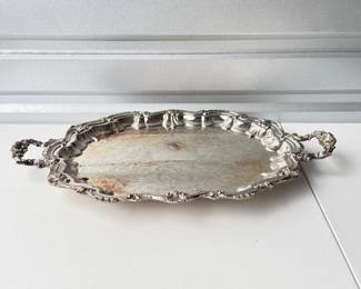 39 LargeHeavyLeonardSilverPlatedTraywHandles