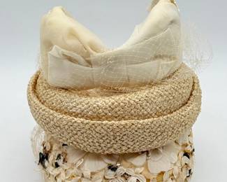 61 VintageLadiesFascinatorHatStrawBeretHatFloralHat