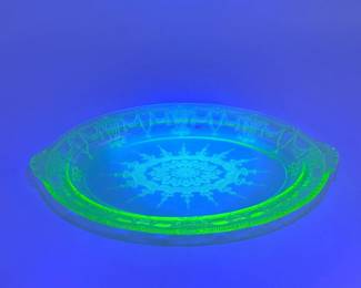 25 VintageUraniumGlassOvalPlatter