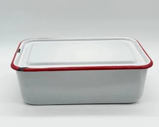 65 VintageEnamelwareStorageBoxwLid