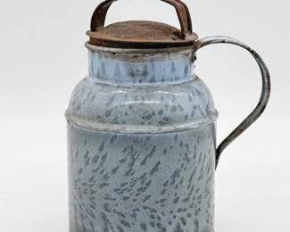 31 Vintage7GrayGranitewareEnamelwareMilkCan