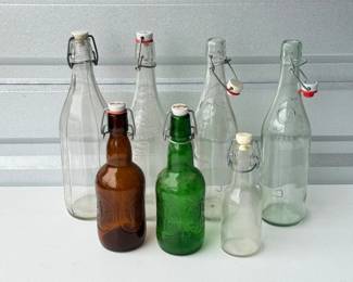 126 VintageSwingTopGlassBeerBottles
