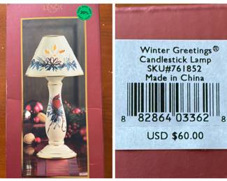 Lenox Winter Greetings Candlestick Lamp