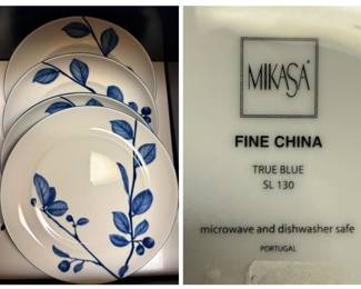 Set of 4 Plates - Mikasa True Blue 