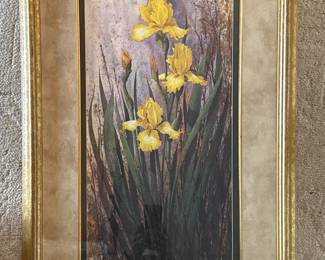 Matted and Framed Art - "Frannie's Irises" - Jim Grey 636/1500