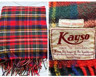 "Prince Charles" Kayso 100% Merino Wool Royal Stewart Tartan Throw, England