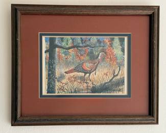 Matted and Framed Art of a Wild Turkey 310/1500