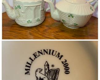 Shamrock Castle and Shamrock Teapots - Belleek, Millennium 2000