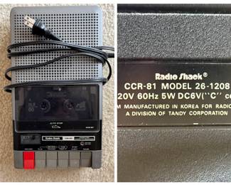 Radio Shack Cassette Tape Recorder