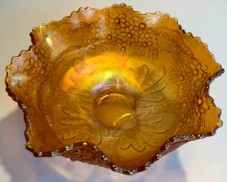Marigold Carnival Glass Orange Tree Bowl