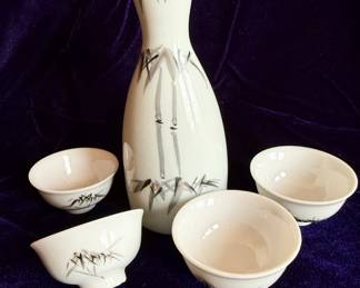 Sake Set with Bamboo Design
