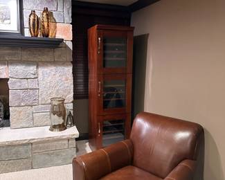 One of two wine refrigerators with locks.