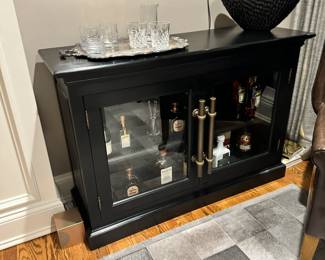 RH Brass Pull Double Door Sideboard or Bar - available for presale. Contact Patty at 847-772-0404 for more details. Measures 36"H x 52 1/2"W x 17 1/2"D.