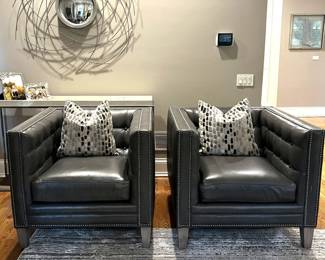 Leather lounge chairs - available for Presale. Contact Patty at 847-772-0404 for more information.