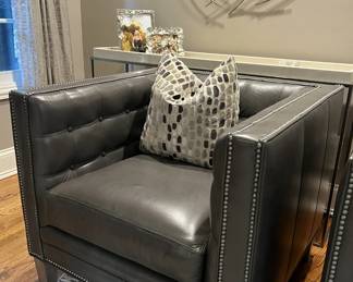 Leather lounge chairs - available for Presale. Contact Patty at 847-772-0404 for more information.