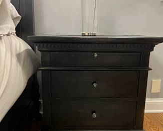 RH King Bed, nightstands, and lamps - available for presale. Contact Patty at 847-772-0404.