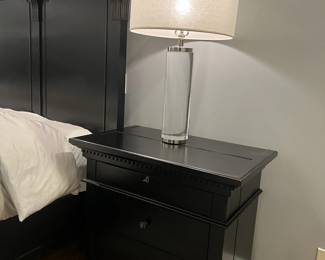RH King Bed, nightstands, and lamps - available for presale. Contact Patty at 847-772-0404.