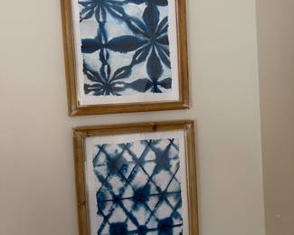 Pair of blue wall art $38