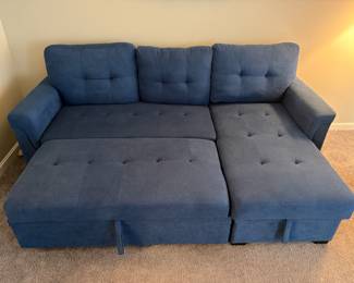 Wayfair fold out sofa bed with hidden compartment, only used five or six times a year while visiting my granddaughter$300