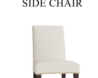 Mitchell Gold +Bob Williams classic persons style side chair. Excellent comfort in perfect condition perfect for both modern and traditional dining tables 21 inches W by 27 inches deep by 38 inches high . Originally $500 each...have 4 of these