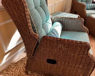 2 awesome wicker chairs with ottomans were originally $1140 each