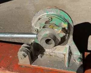 Vintage Greenlee 1810 Hand Steel Rebar Bender on Wooden Base