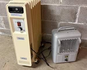 Thermal Resources Inc. 1500W Oil-Filled Radiator Heater & Rival 120V Fan Heater