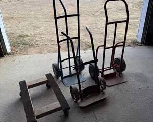 Set of Vintage Hand Trucks and Dolly Carts