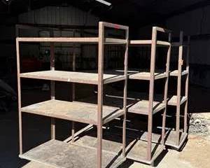 Set of 3 Vintage Industrial Metal Utility Carts on Casters