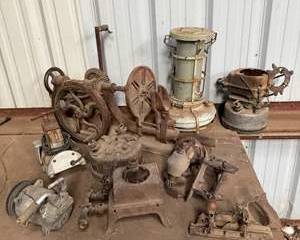 Vintage Industrial Cast Iron and Metal Mechanical Parts Lot