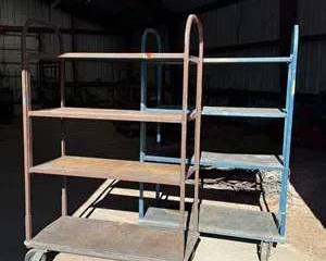 Two Industrial Metal Utility Carts