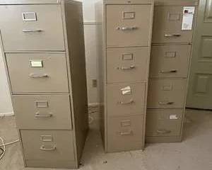 Set of 3 Metal Filing Cabinets