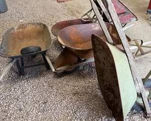 Vintage Wheelbarrow Lot - Multiple Brands and Models