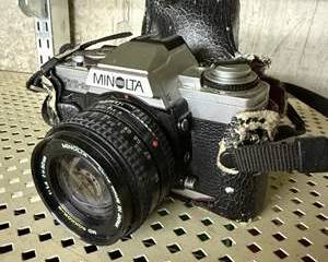 Vintage Minolta XG-M 35mm SLR Camera with MD Rokkor-X 50mm Lens and Original Case