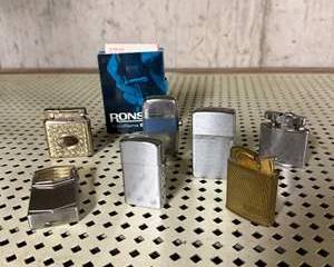 Vintage Lot of 7 Collectible Lighters Including Ronson Varaflame