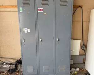 Vintage 3-Door Metal Locker Cabinet