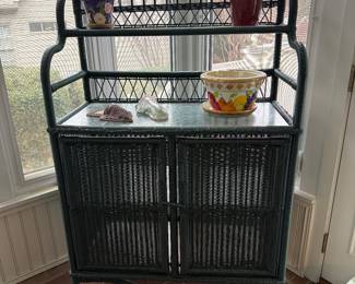 Wicker Resin Plant Cabinet - $175 