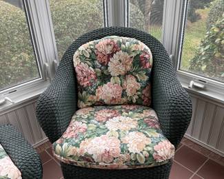 Wicker Resin Side Chair & Ottoman- $250
for both  