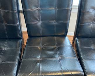 Faux leather dining chairs-4 total