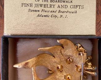 Vintage brooch signed B.S.K. in original box