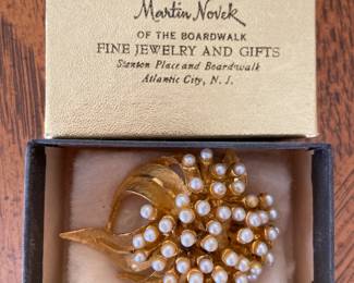 Vintage brooch signed B.S.K. in original box