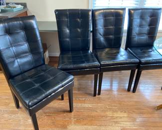 Faux leather dining chairs-4 total