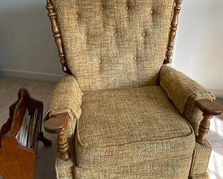 Vintage recliner rocker in wonderful condition and vintage magazine rack