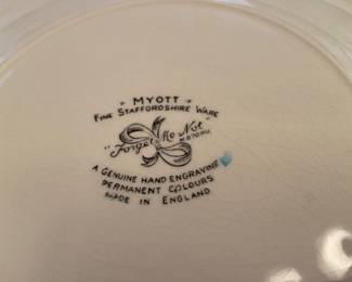 Vintage Myott of England Staffordshire “Forget Me Not” dinnerware, see list, sold as a set.  In very nice condition, some grazing