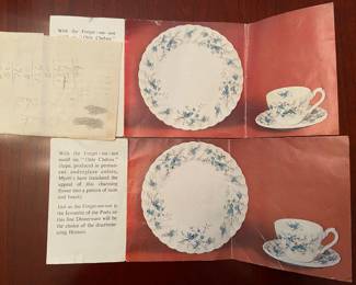 Vintage Myott of England Staffordshire “Forget Me Not” dinnerware, see list, sold as a set.  In very nice condition, some grazing