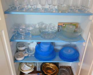 cupboard full of glassware
